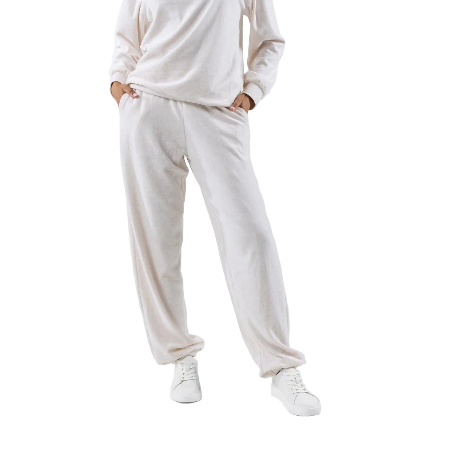 Juicy Couture Davidson Gold Polyester Women's Cream Track Pants