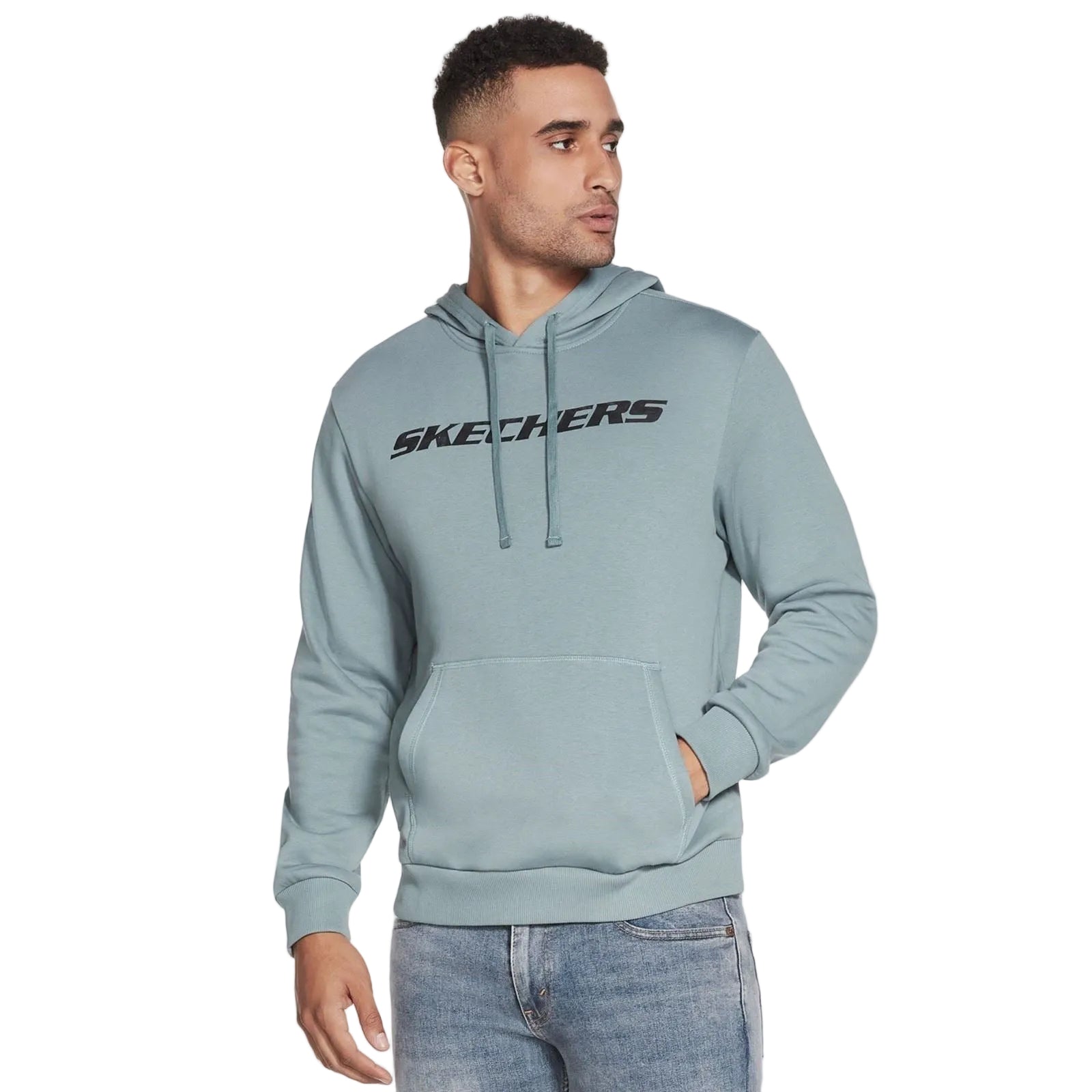 Skechers Performance Heritage Cotton Men's Blue Hooded Sweatshirt