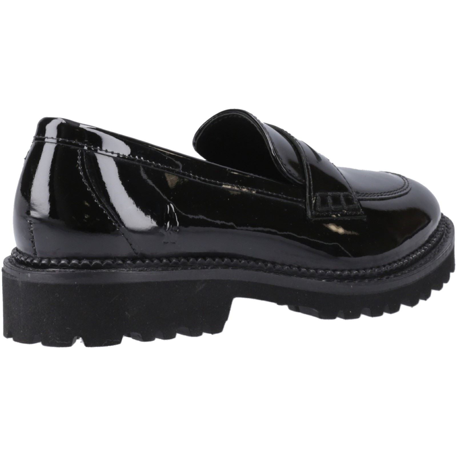 Hush Puppies Grazia Patent Leather Junior Black Loafers