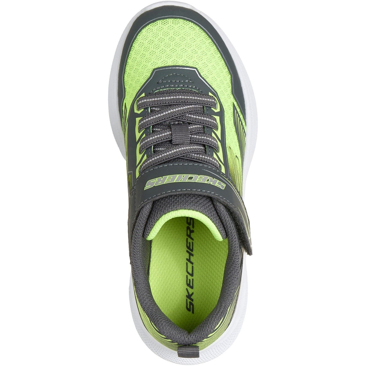 Skechers Microspec Velocity Grid-Drift Kids Charcoal/Yellow & Silver Trainers