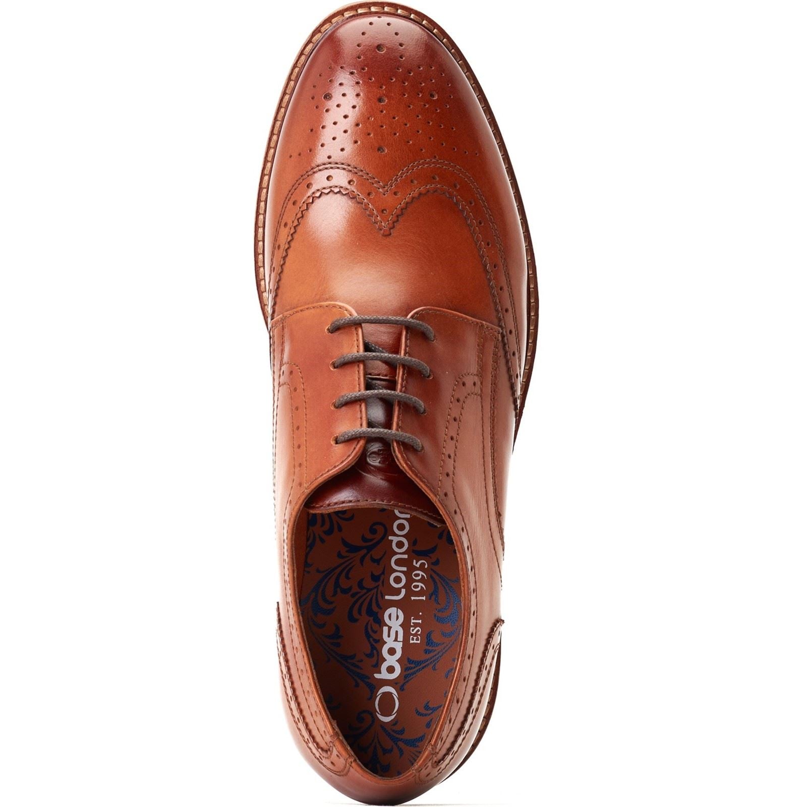 Base London Joe Leather Men's Burnt Tan Brogues Shoes