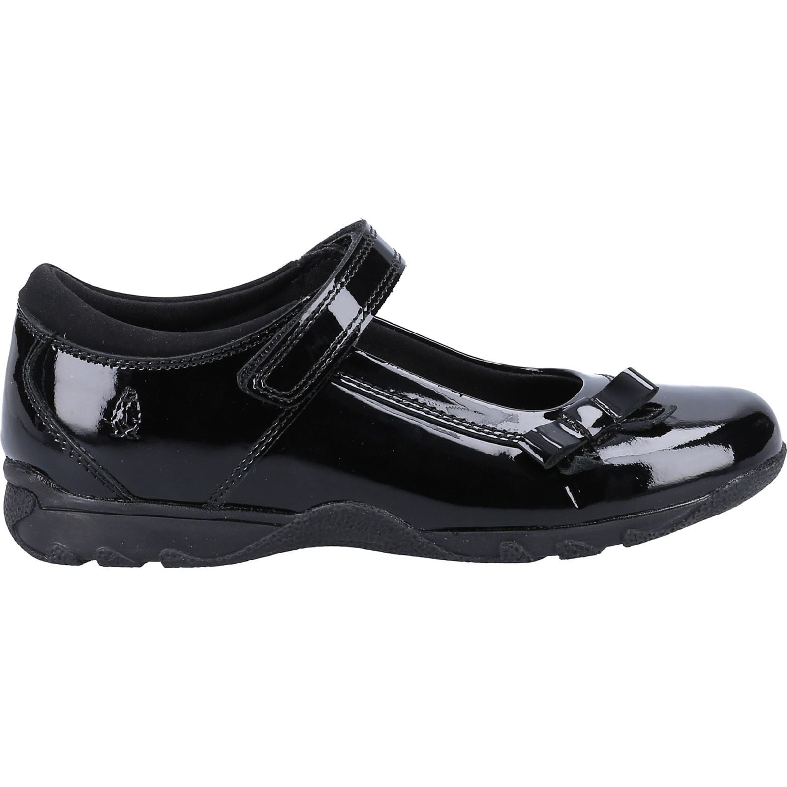 Hush Puppies Carrie Youth Girl's Black Leather Shoes