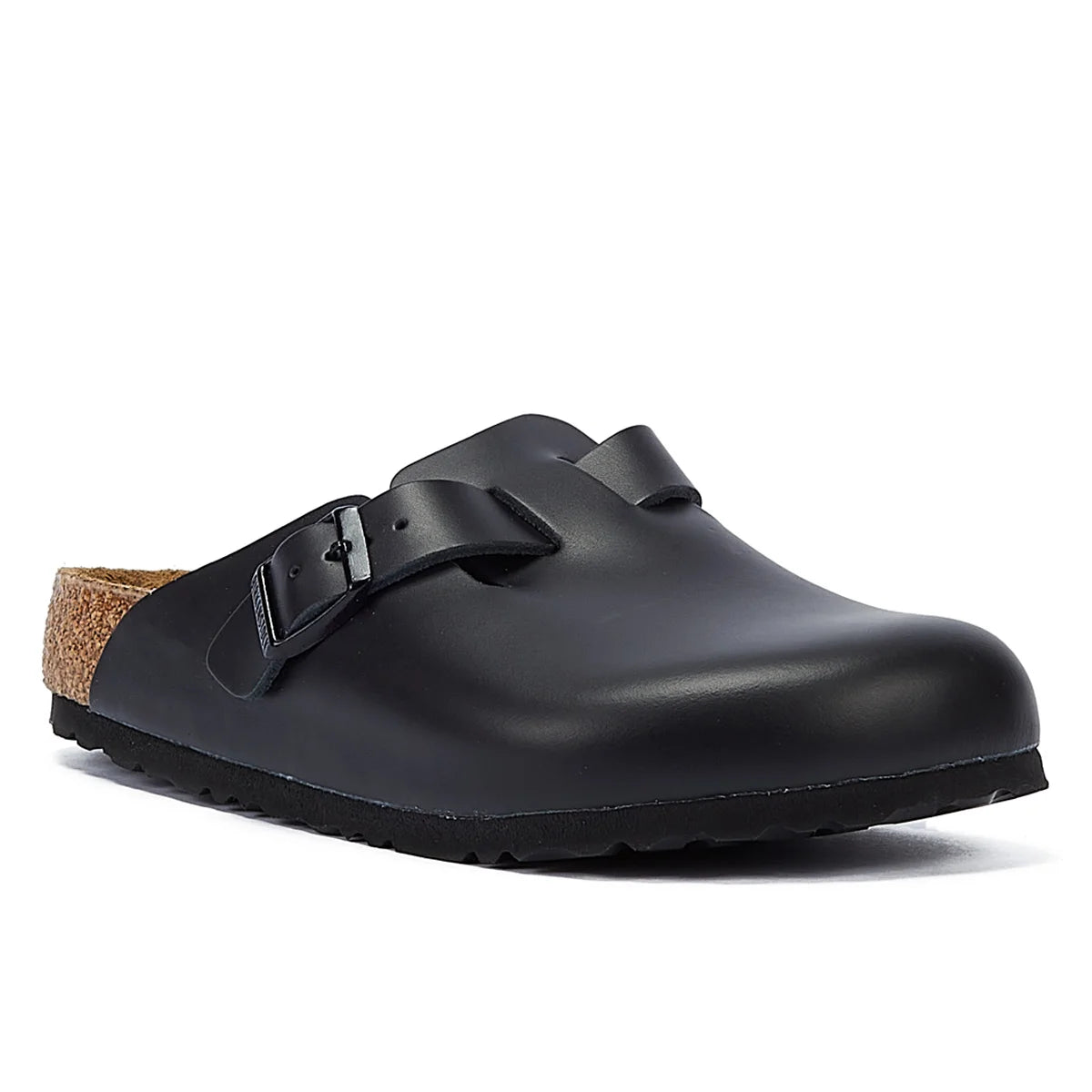 Birkenstock Boston Natural Black Leather Clogs