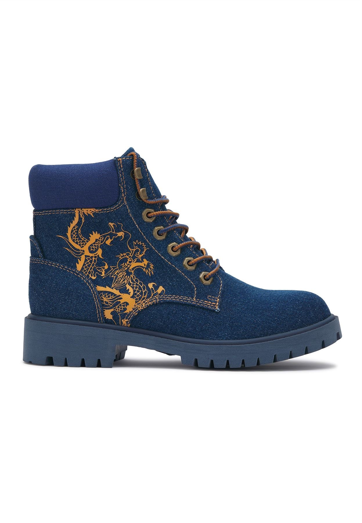 Ed Hardy Dancing Dragon Denim Men's Indigo Boots