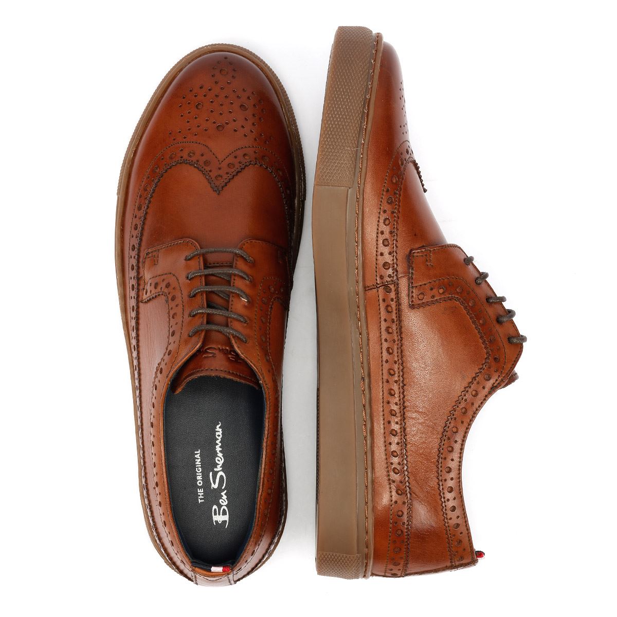 Ben Sherman Preston Leather Men's Reddish Brown Lace-Up Shoes