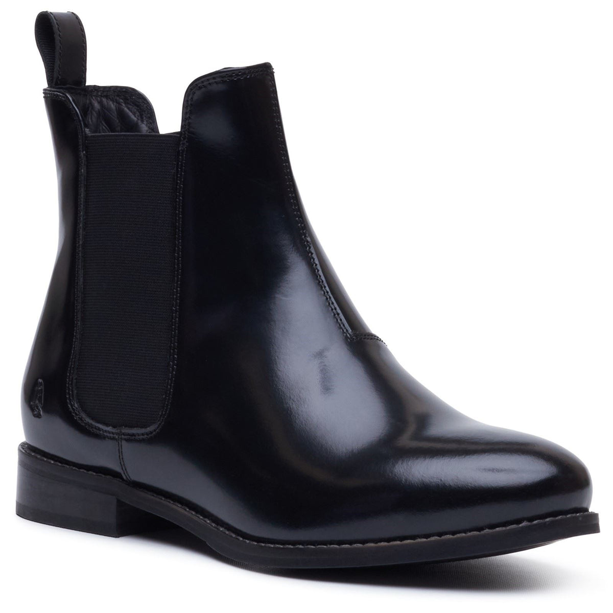 Hush Puppies Colette Leather Women's Black Wide Fit Flat Chelsea Boots