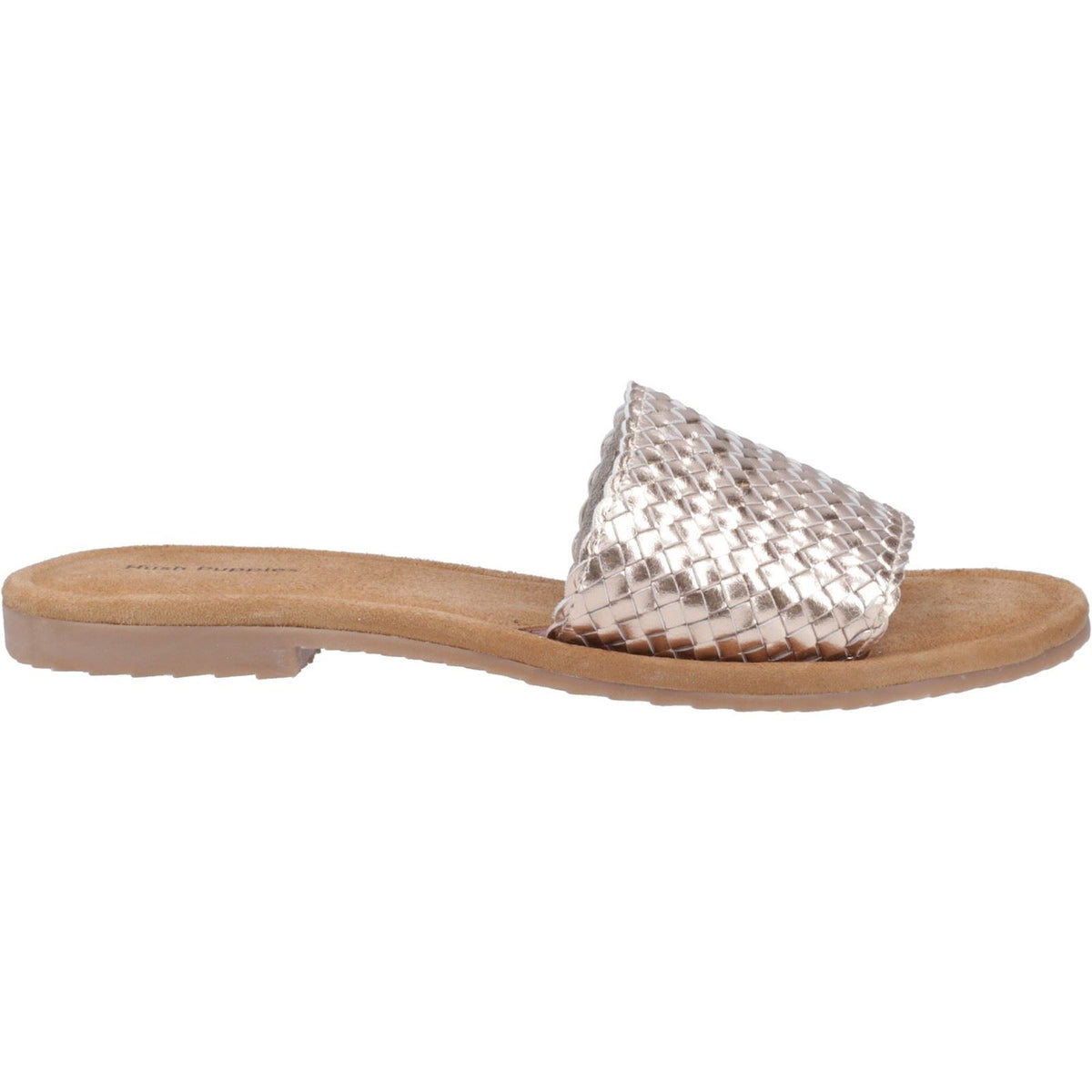 Hush Puppies Hetty Slide Leather Women's Silver Sandals