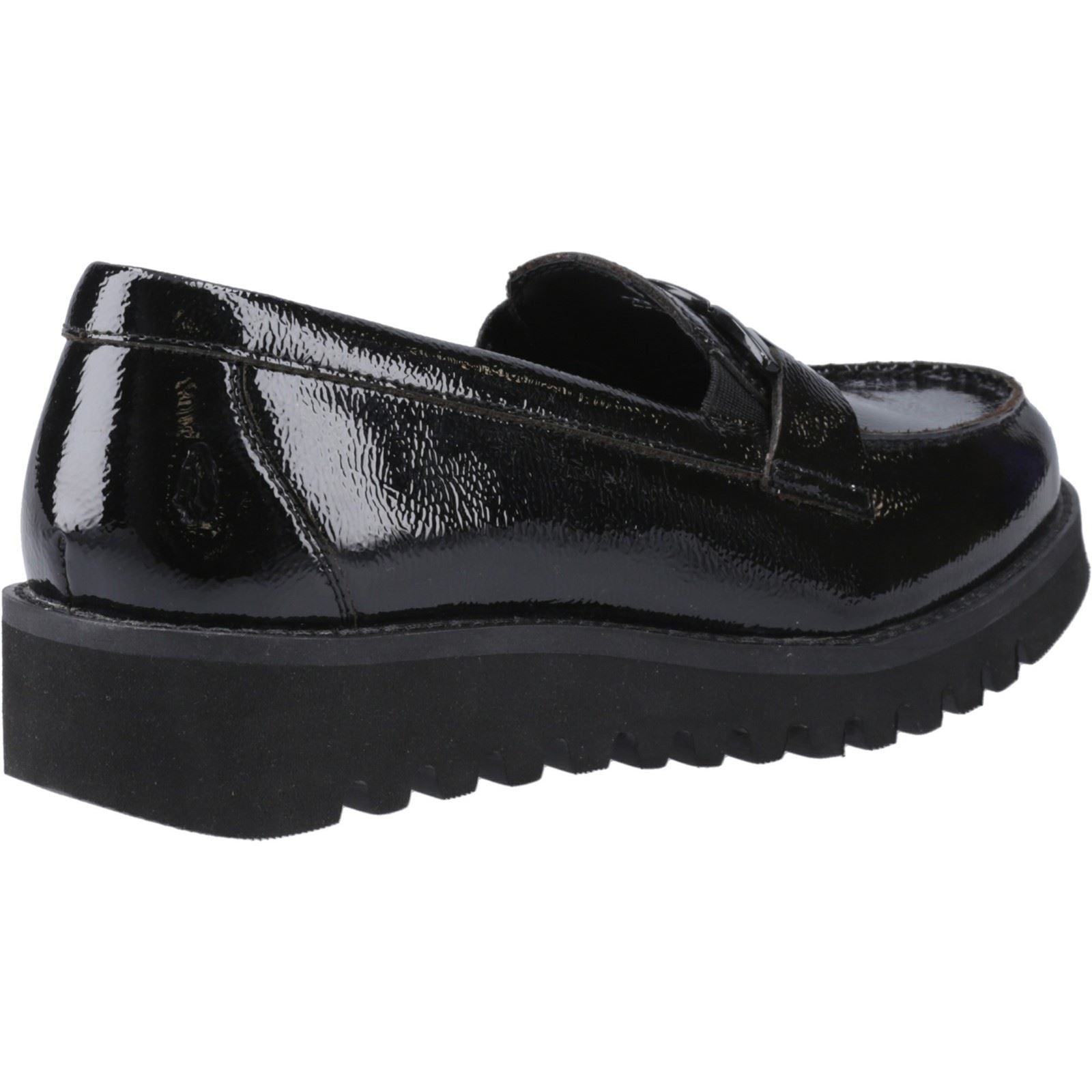 Hush Puppies Francis Youth Girl's Black Patent Leather Loafers