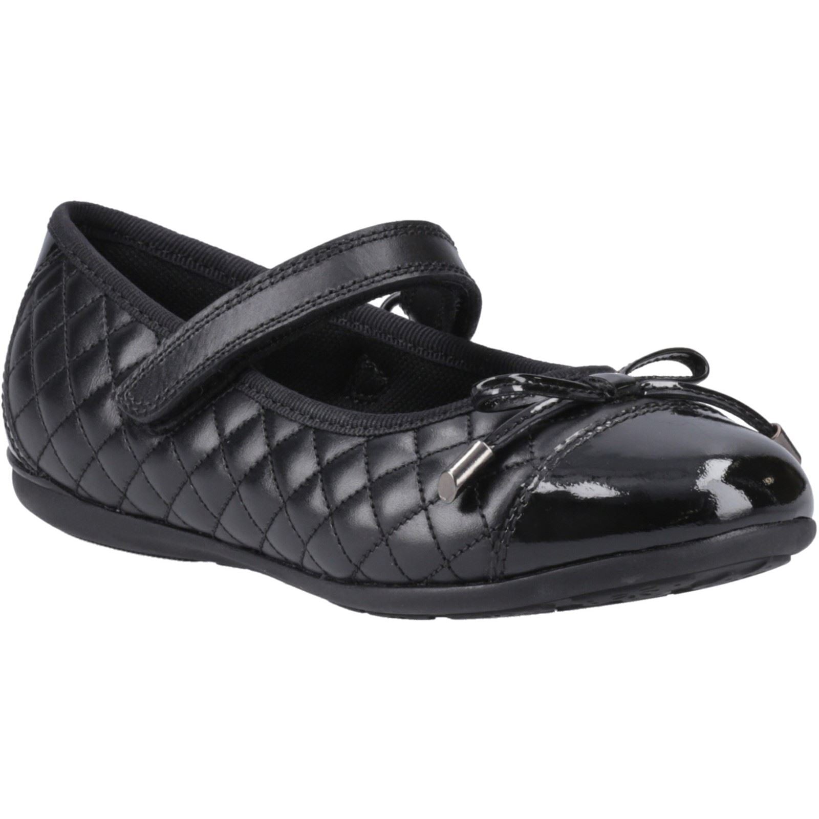 Hush Puppies Lottie Leather Junior Black Ballet Flats