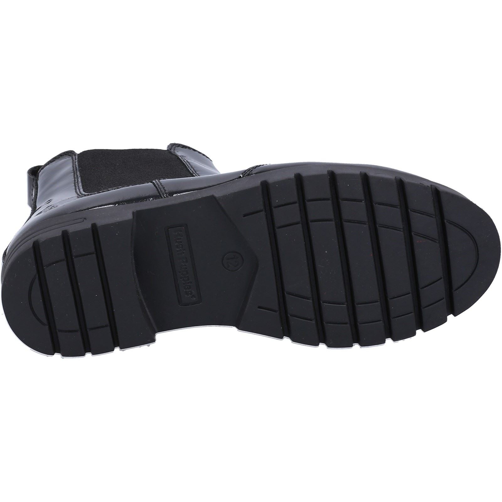 Hush Puppies Laura Patent Leather Junior Black Boots