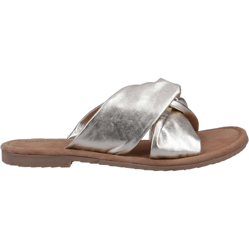 Hush Puppies Amy Wide Fit Leather Women's Gold Sandals