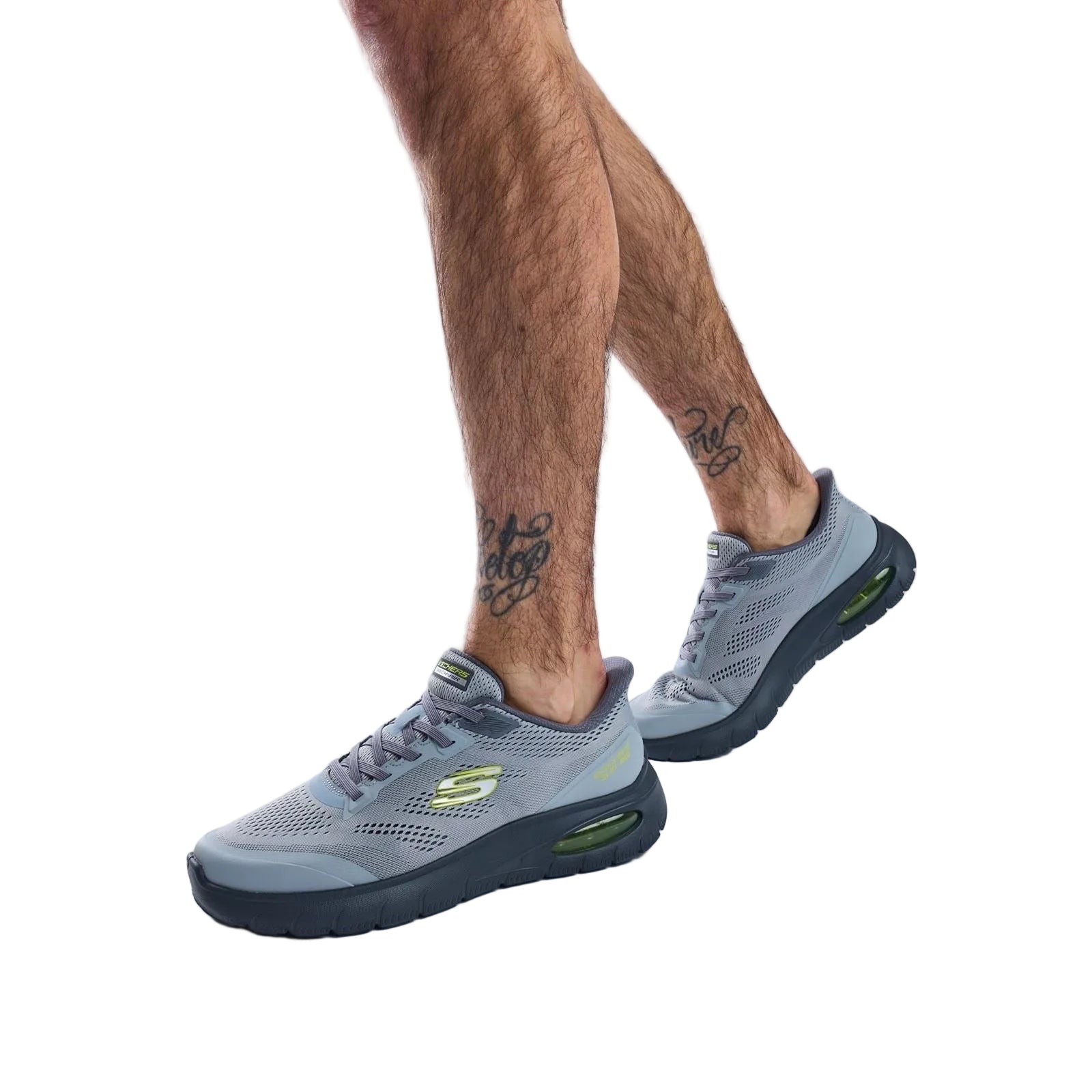 Skechers Skech-Air Summits Textile Men's Charcoal/Lime Trainers