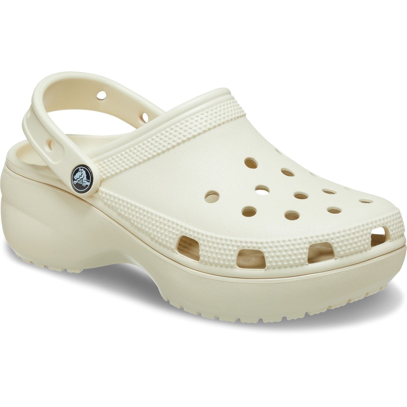 Crocs Classic Platform Synthetic Women's Bone Clogs