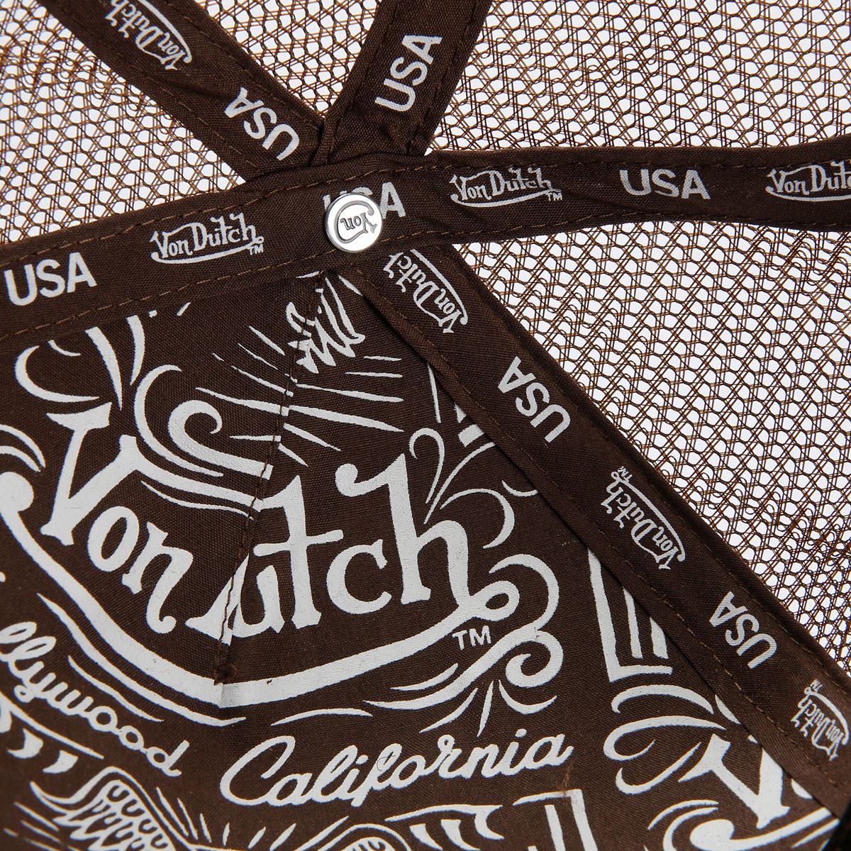 Von Dutch Velvet Trucker Brown/Red/Blue Caps