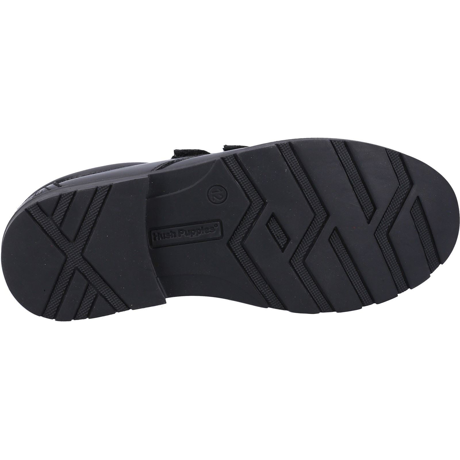Hush Puppies Logan Leather Youth Boy's Black Shoes