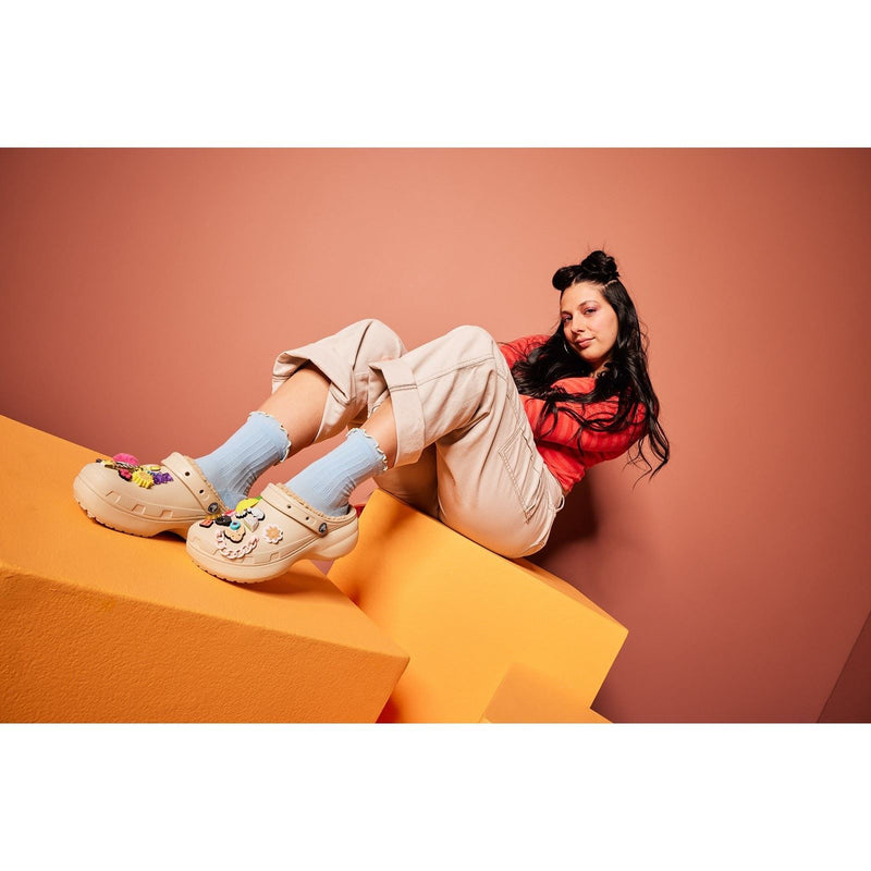 Crocs Classic Platform Lined Synthetic Women's Bone Clogs