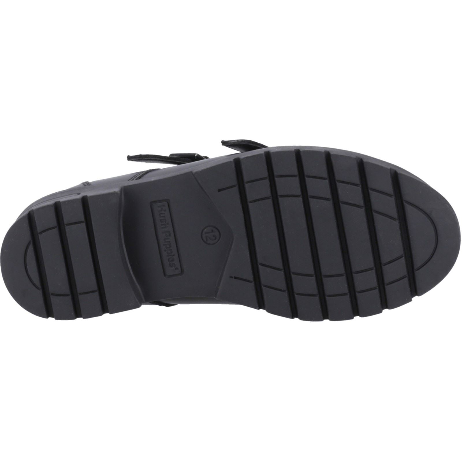 Hush Puppies Ella Leather Youth Girl's Black Shoes