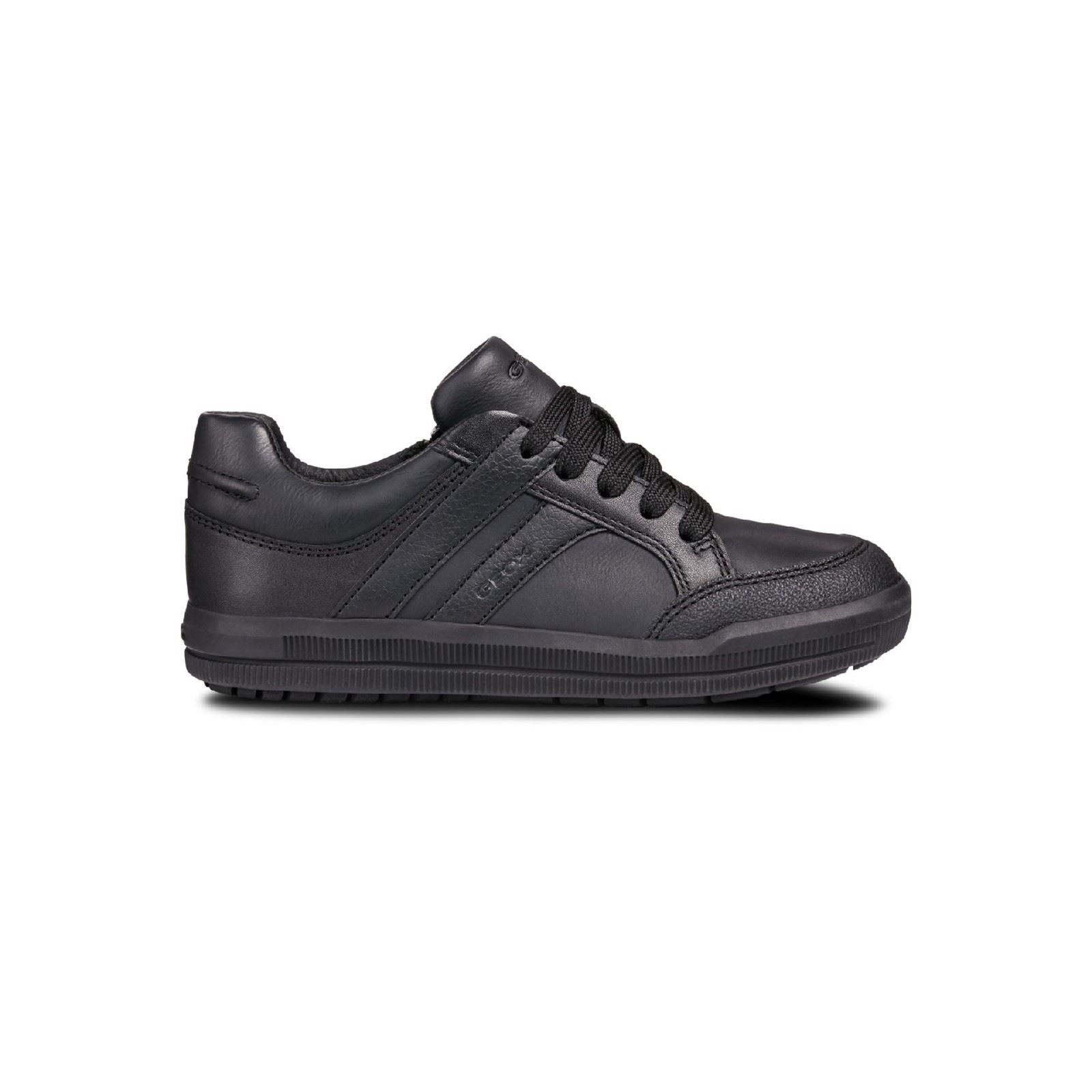 Geox J Arzach B. D Leather Black Trainers