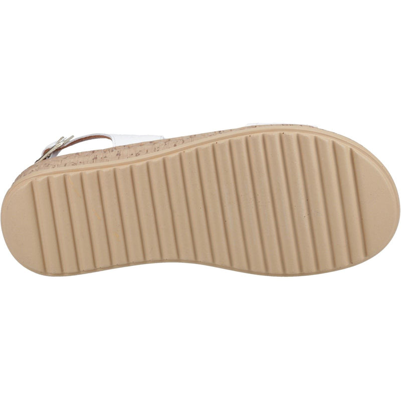 Hush Puppies Ebony Wide Fit Leather Women's White Sandals