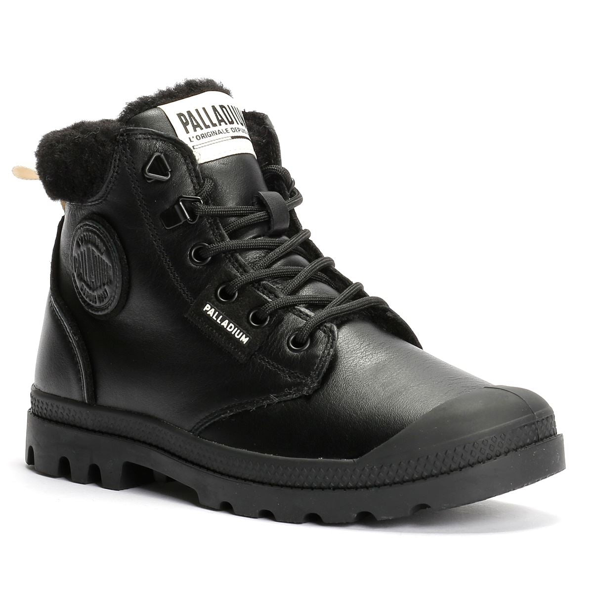 Palladium Pampa HI Snow Warm Leather Women's Black Boots
