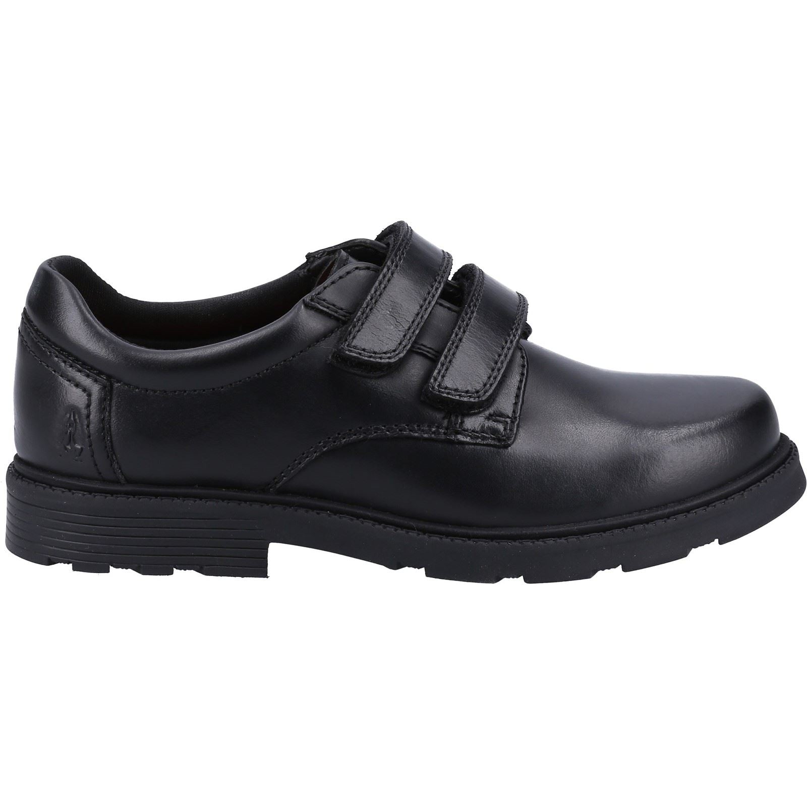 Hush Puppies Logan Leather Youth Boy's Black Shoes
