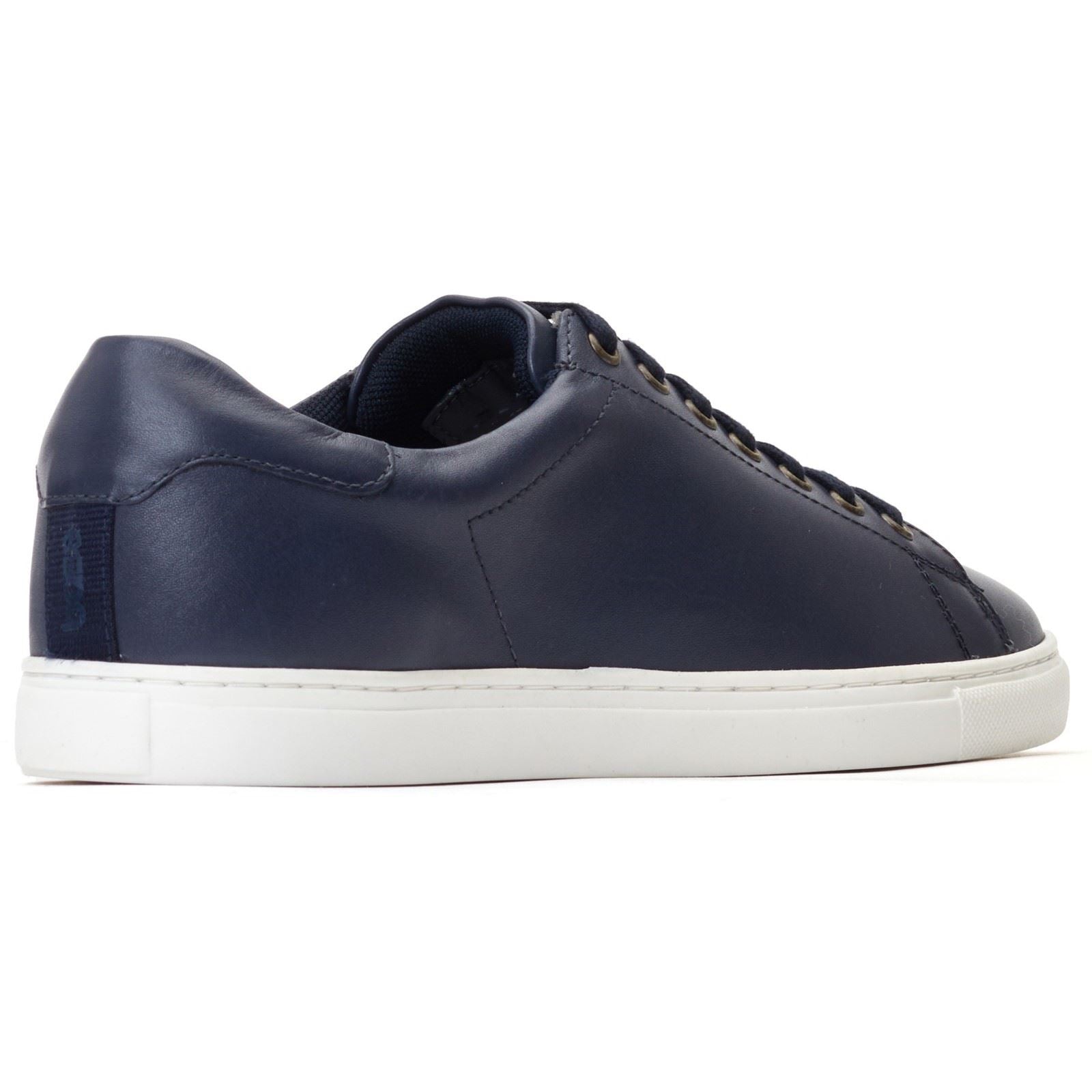 Base London Tucker Leather Men's Navy Trainers