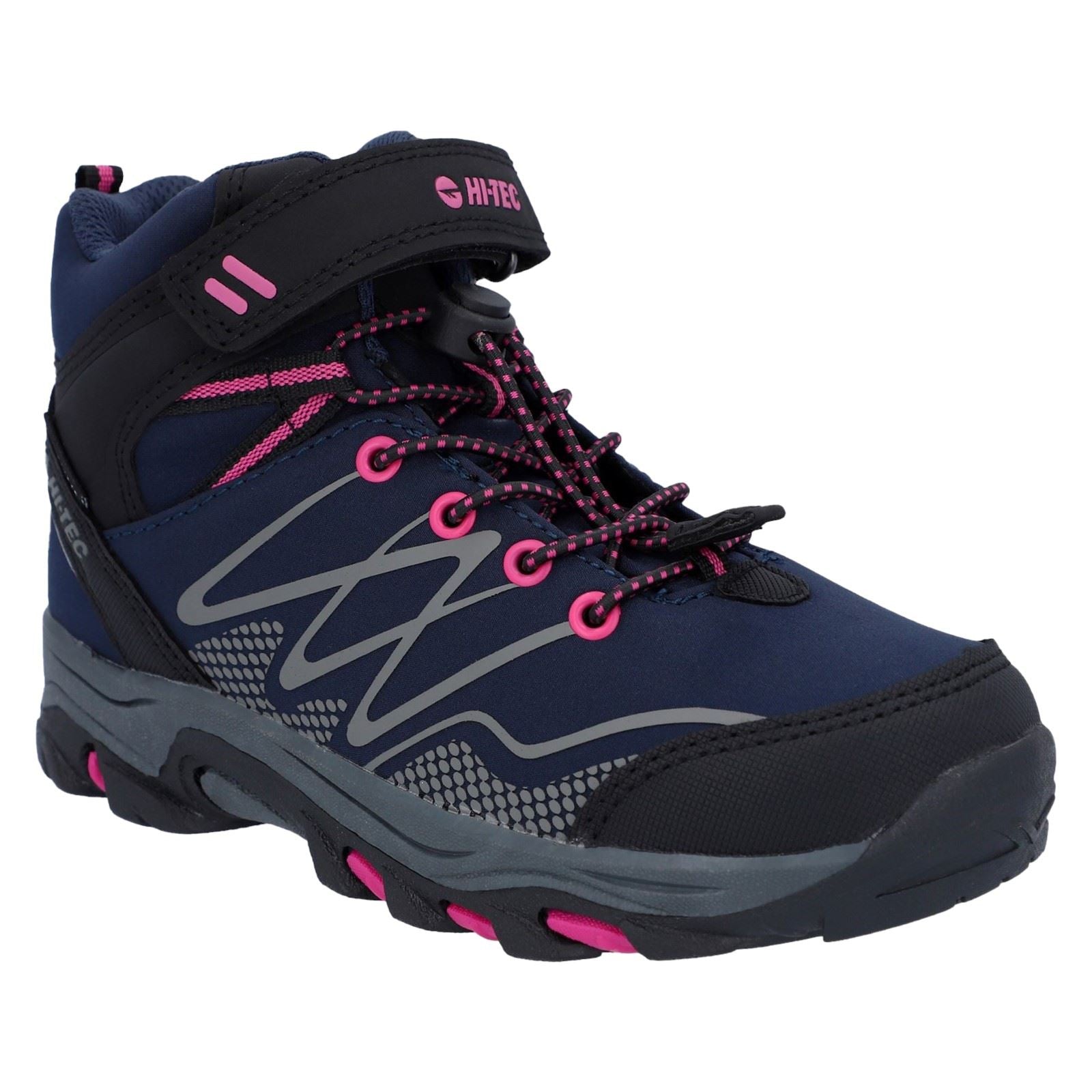 Hi-Tec Blackout Mid Polyester Girl's Navy/Magenta Hiking Boots