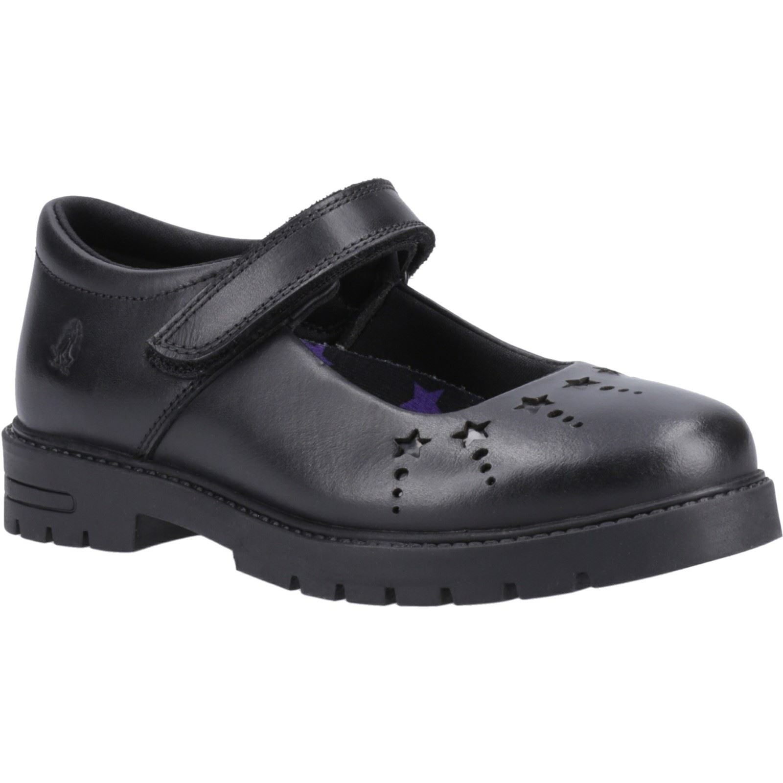 Hush Puppies Sabrina Leather Junior Black Shoes