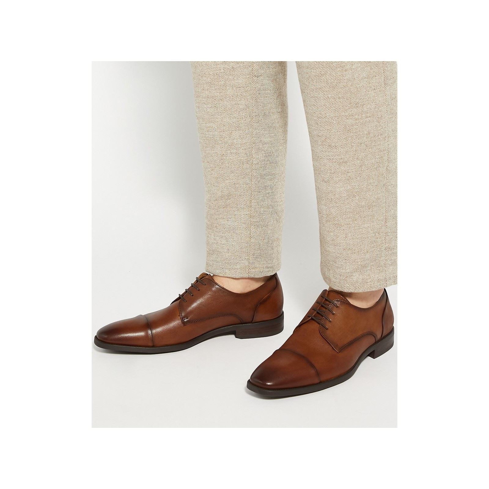 Dune Suffix Leather Men's Dark Brown Lace-Up Shoes