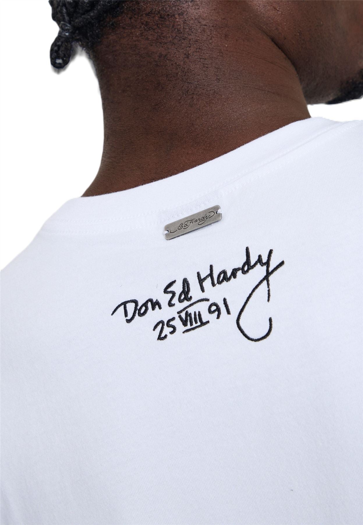 Ed Hardy Storming New York Graphic Relaxed Men's White T-Shirts