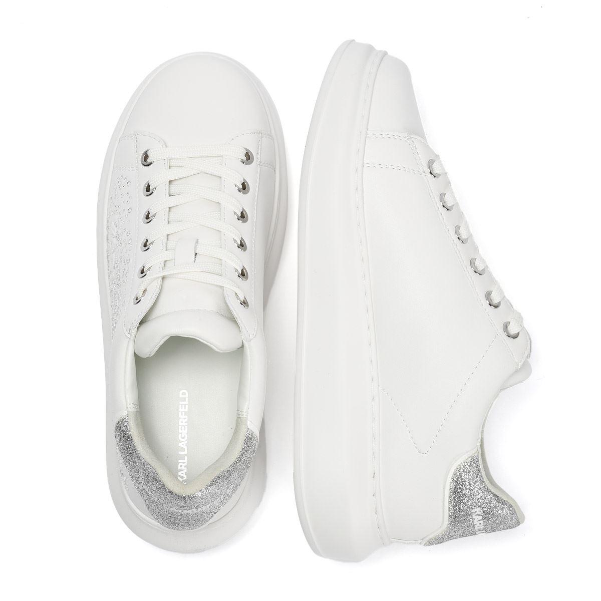 Karl Lagerfeld Kapri Konstellation Leather Women's White/Silver Trainers