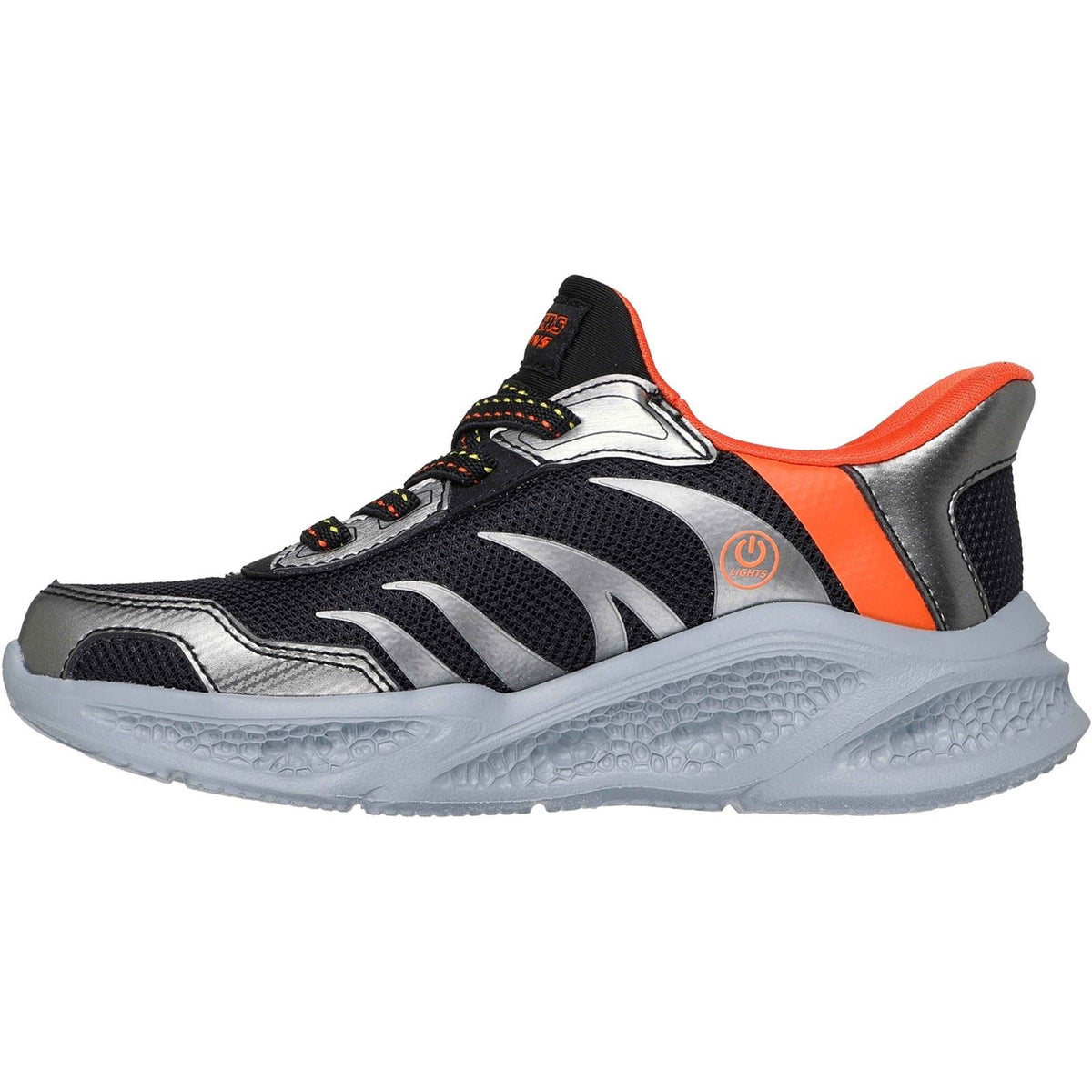 Skechers Meteor-Lights Brisk-Beams Black/Silver Trainers