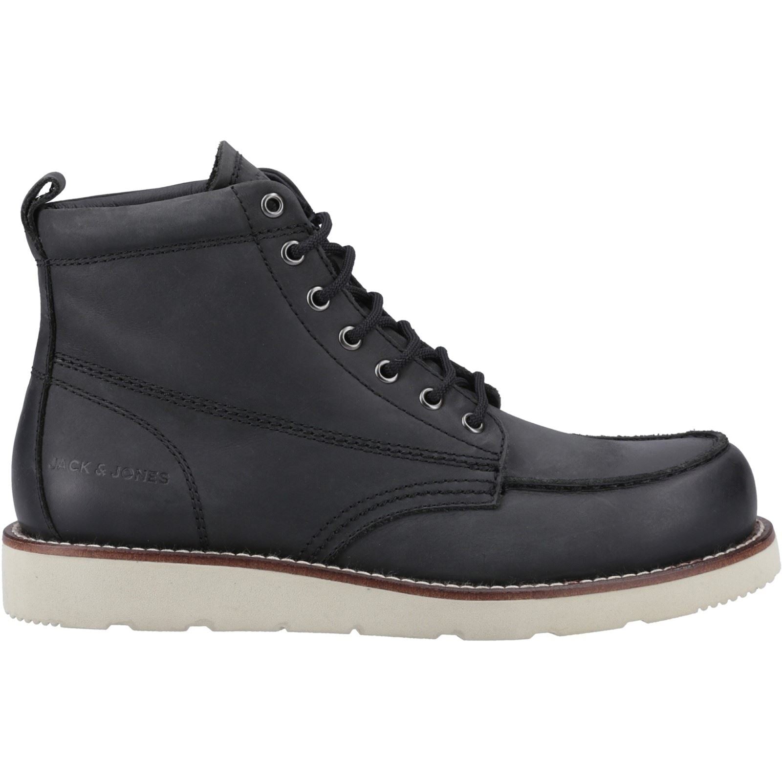 Jack & Jones Toronto Leather Men's Black Ankle Boots