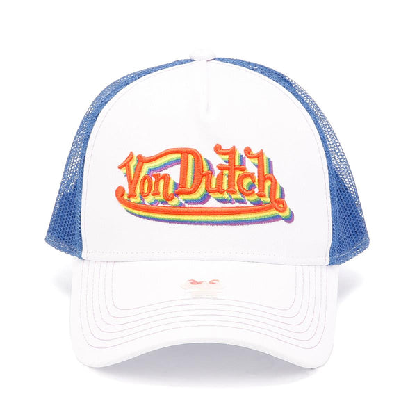 Von Dutch White Multicolored Trucker Cap | NWT World Famous Edition ? AUTHENTIC NEW!! Von Dutch Logo Print White Multi-Color with Patch  main image 2