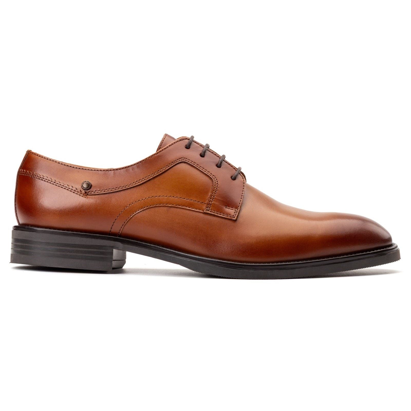 Base London Sleeve Leather Men's Tan Lace-Up Shoes