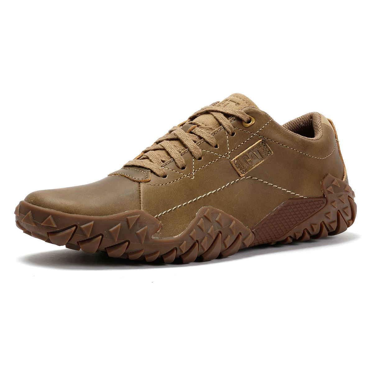 Caterpillar Gridlock Lo Full Grain Leather Men's Beaned Brown Lace-Up Shoes