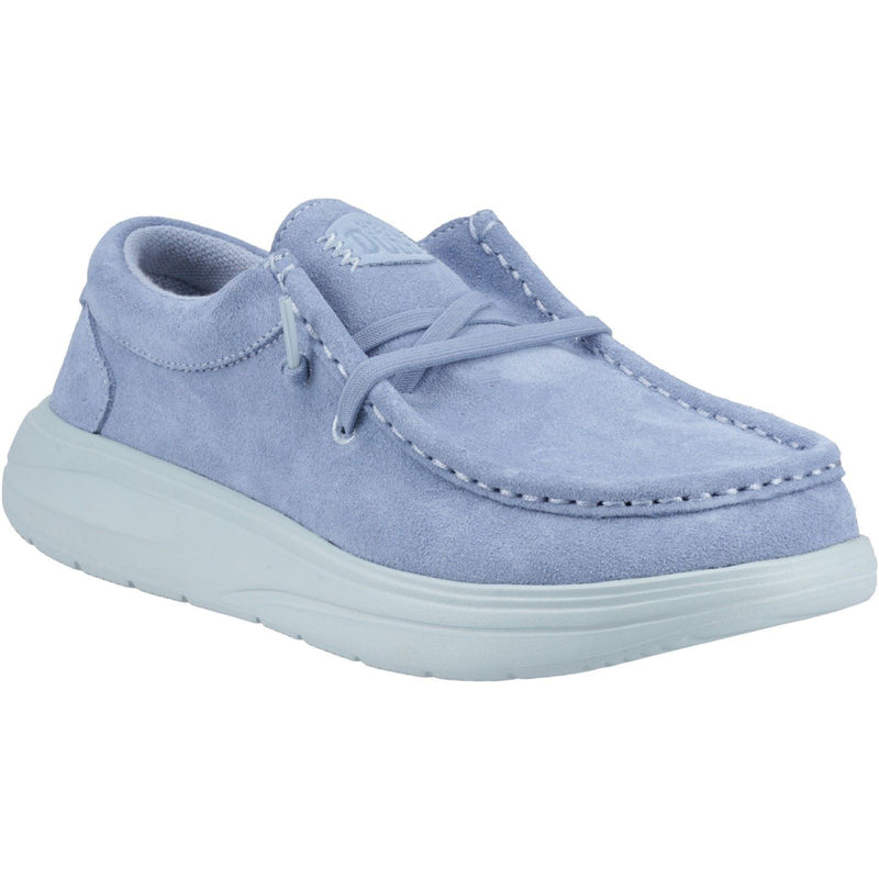 HEYDUDE Wendy COMF Suede Leather Women's Faded Denim/Cloud Blue Moccasins Shoes