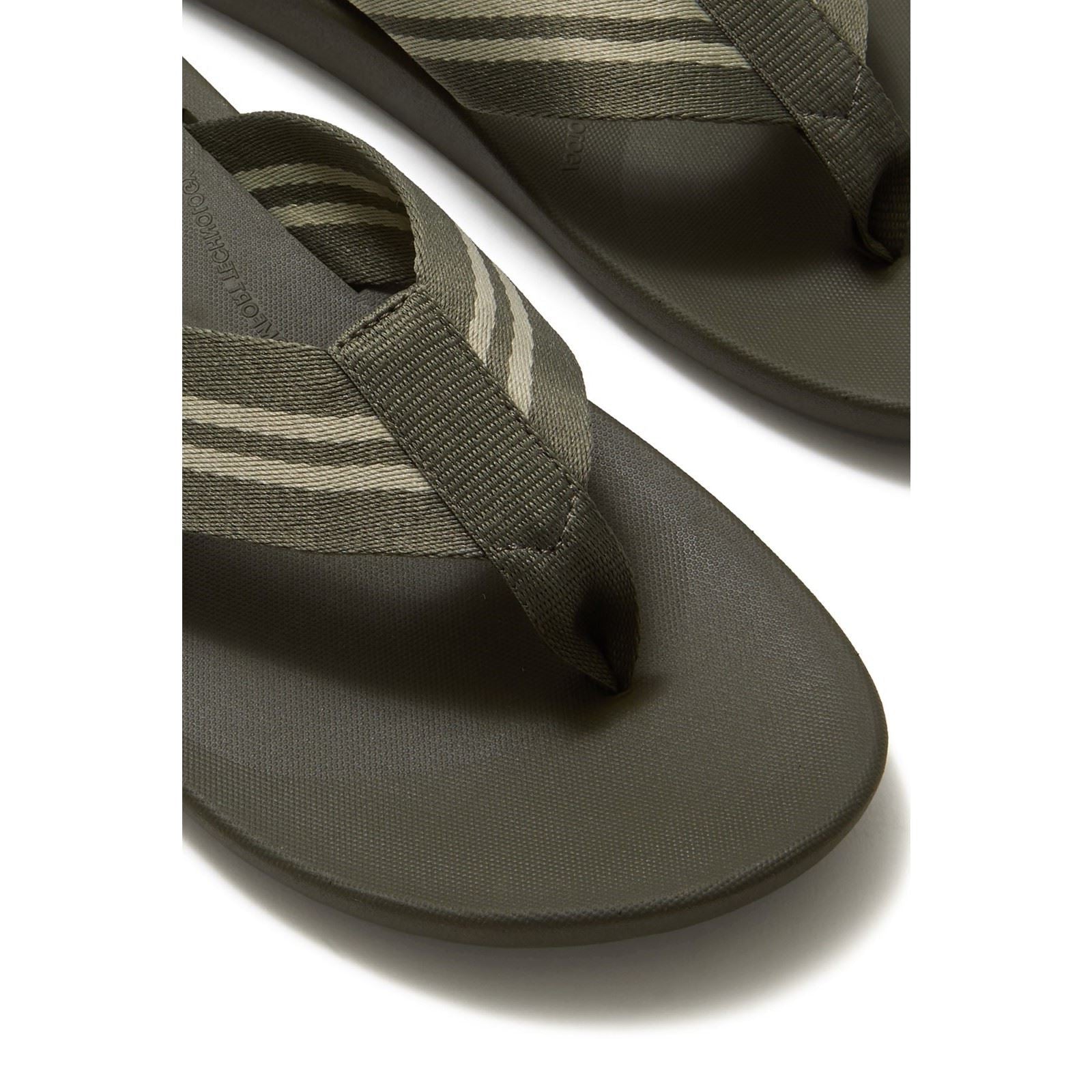Fitflop iQushion Polyester Men's Deep Olive/Sage Green Flip Flops