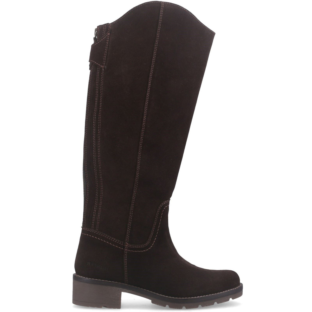 Hunter Katrine Tall WP Suede Women's Chocolate Brown Heeled Knee High Boots