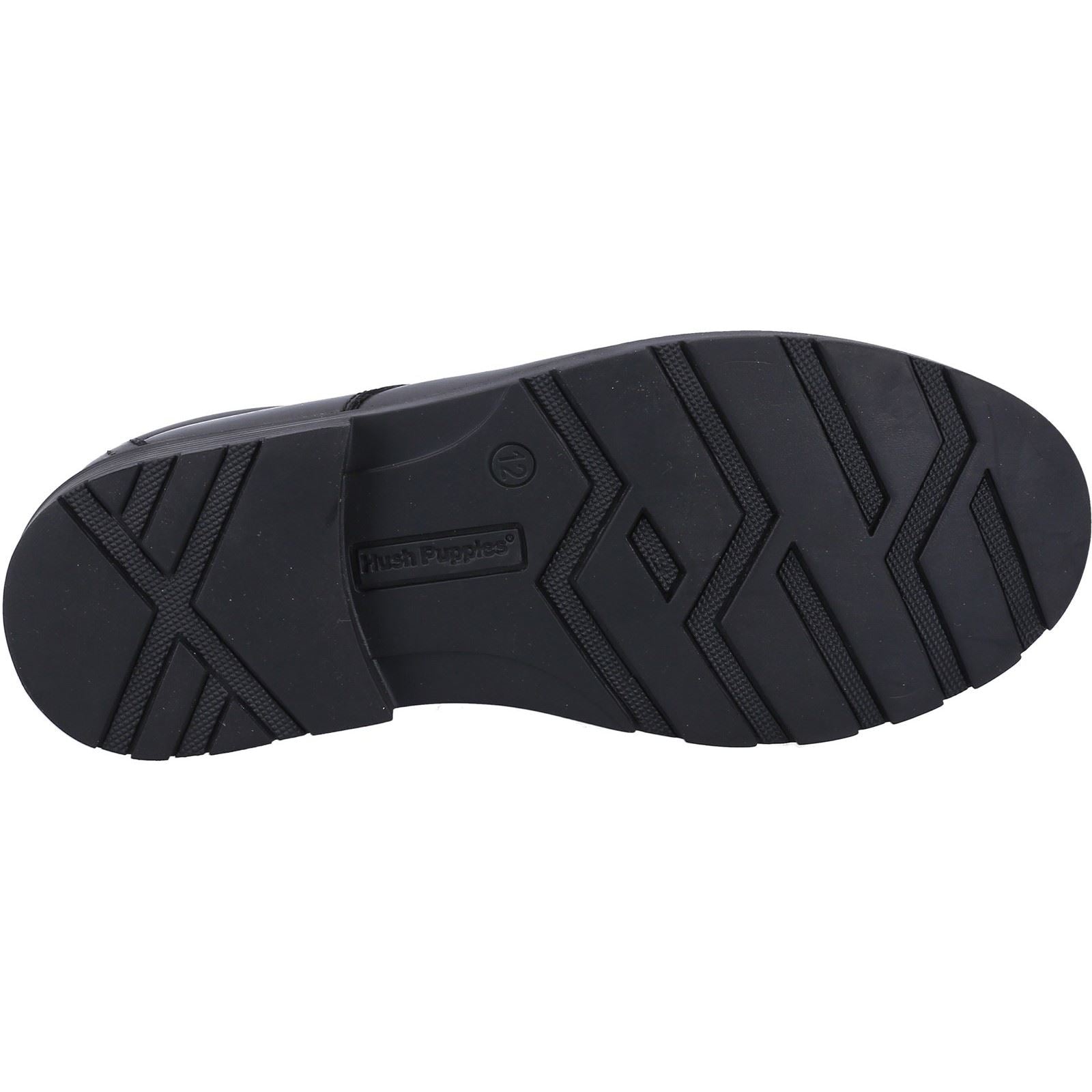 Hush Puppies Oliver Leather Youth Boy's Black Shoes