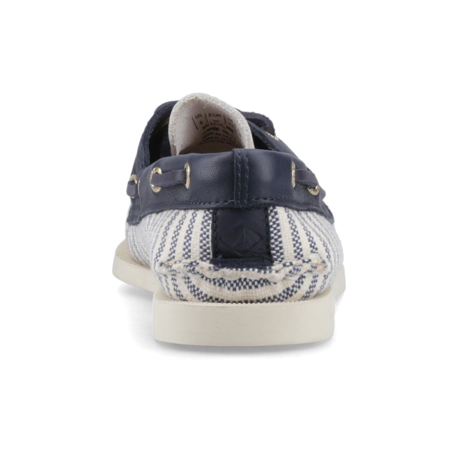 Sperry Authentic Original Textile Women's White/Navy Standard Boat Shoes