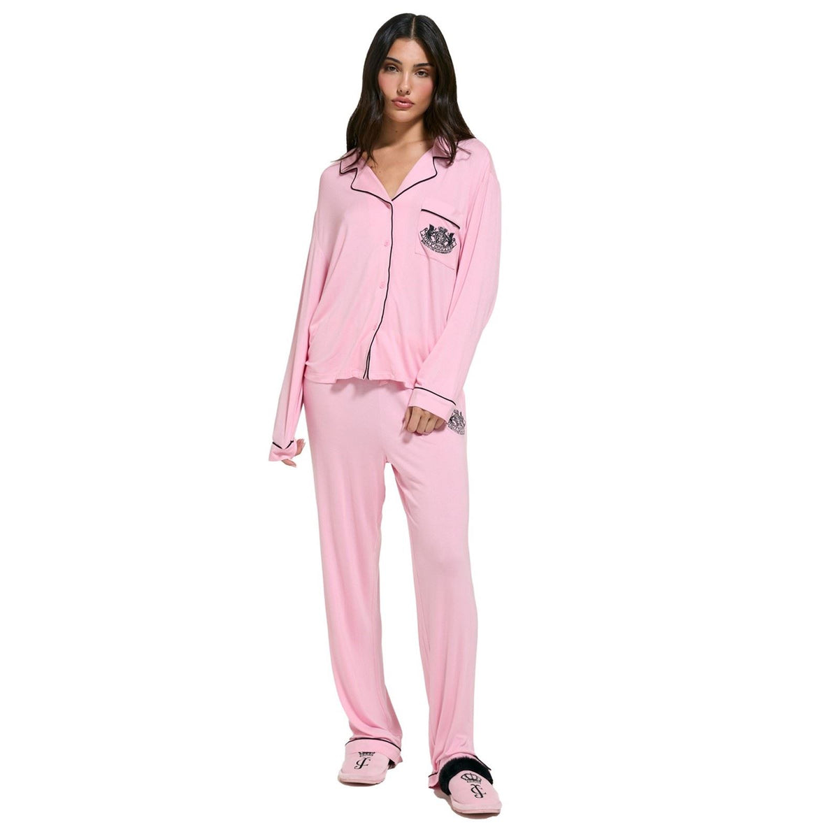Juicy Couture Crest PJ Set Women's Pink Pyjama Sets