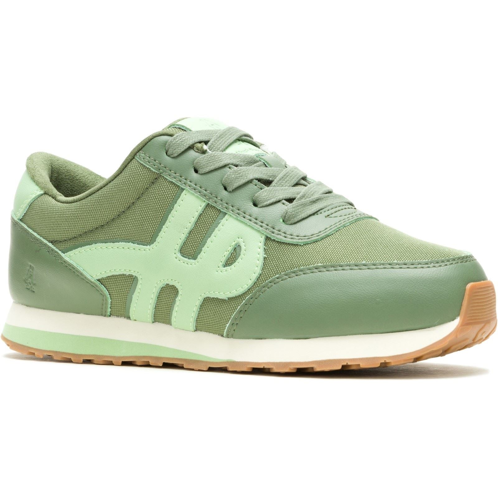 Hush Puppies Seventy8 Leather Women's Olive Trainers