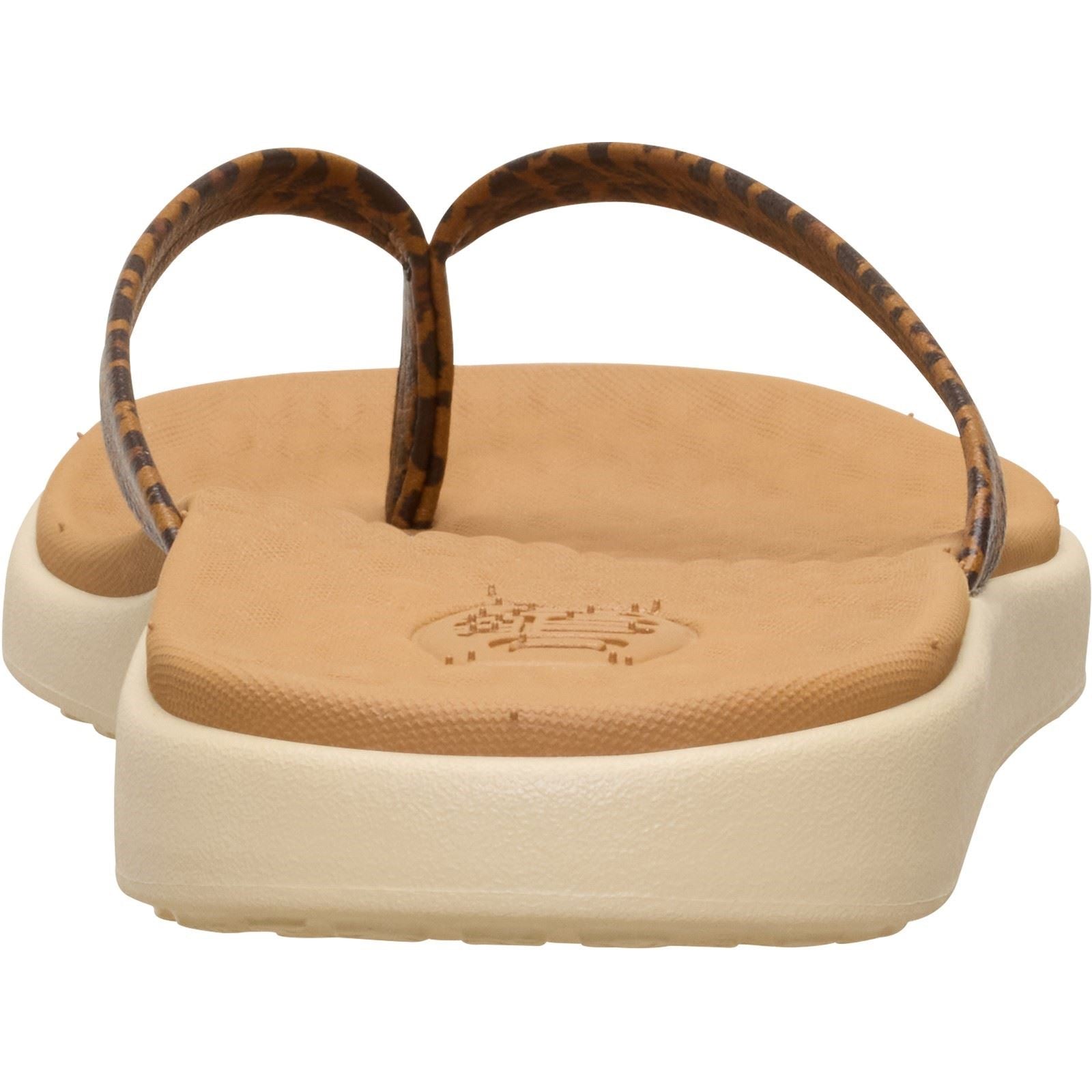 HEYDUDE Maui Breeze Polyurethane Women's Tan Leopard Flip Flops