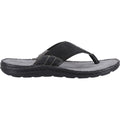 Hush Puppies Alan Toepost Leather Men's Black Flip Flops