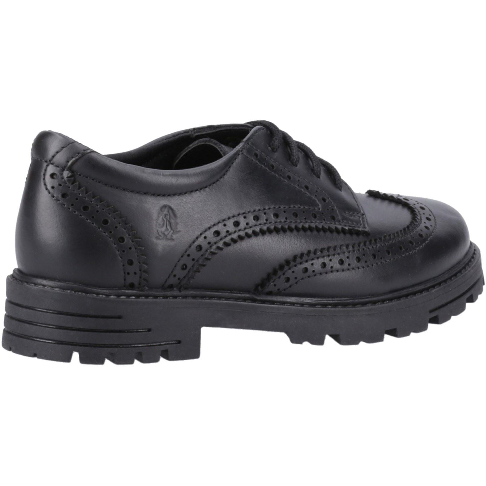 Hush Puppies Maxine Leather Youth Girl's Black Brogues