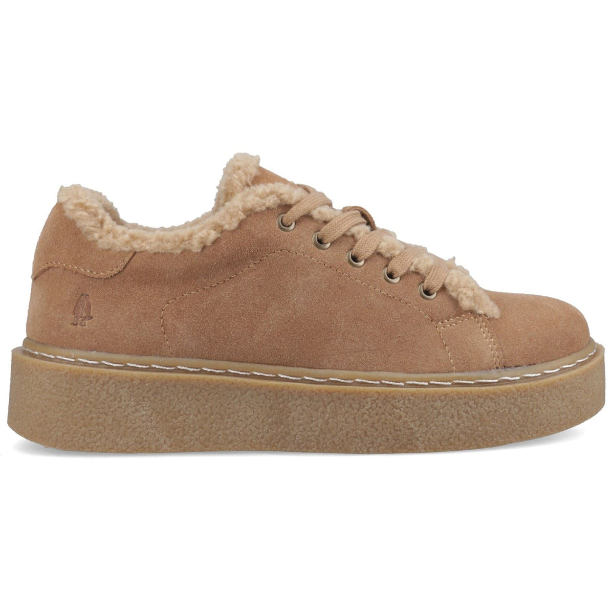 Hush Puppies Brinlee Fur Suede Women's Light Tan Trainers