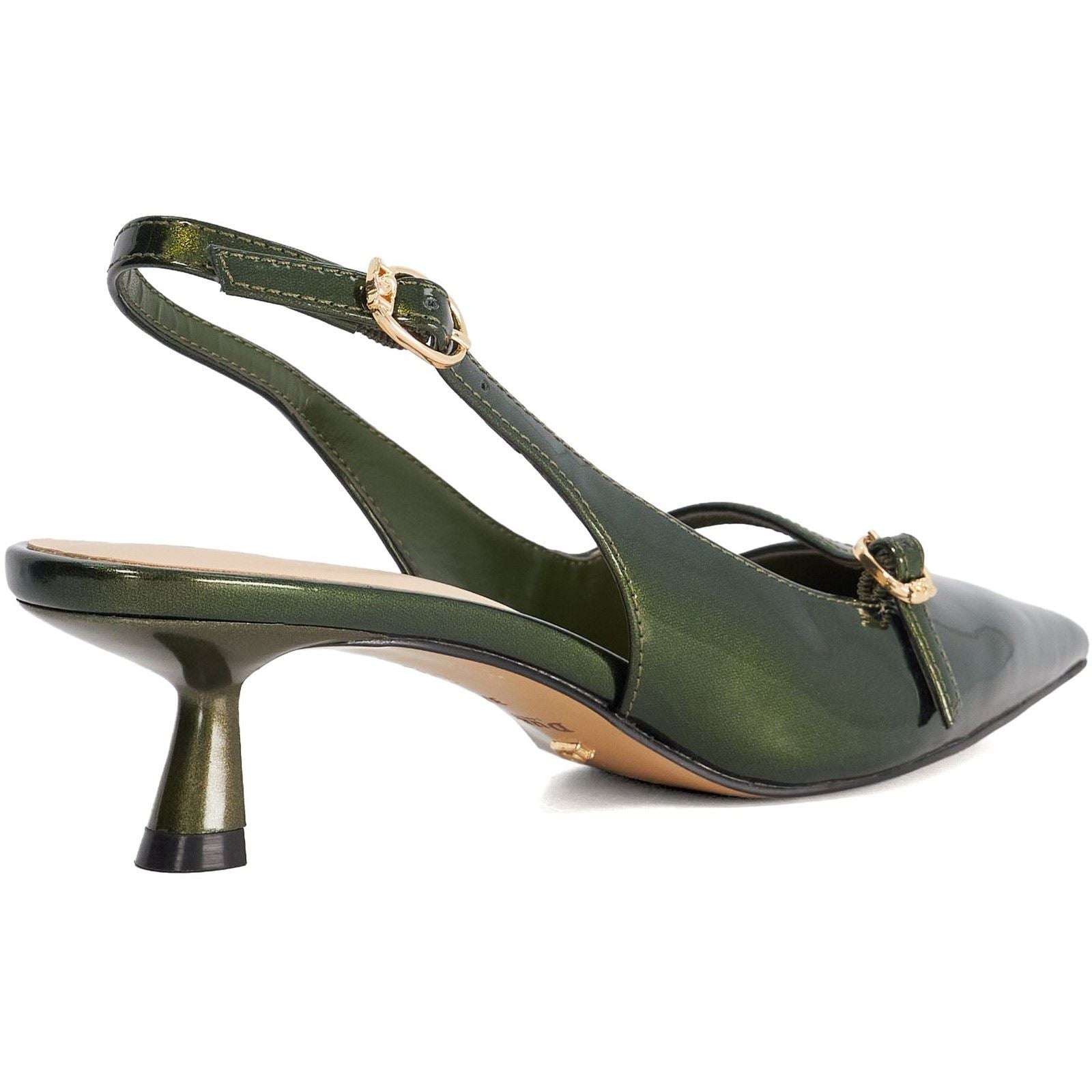 Dune Deserved Women's Green Pointy Slingback Heels