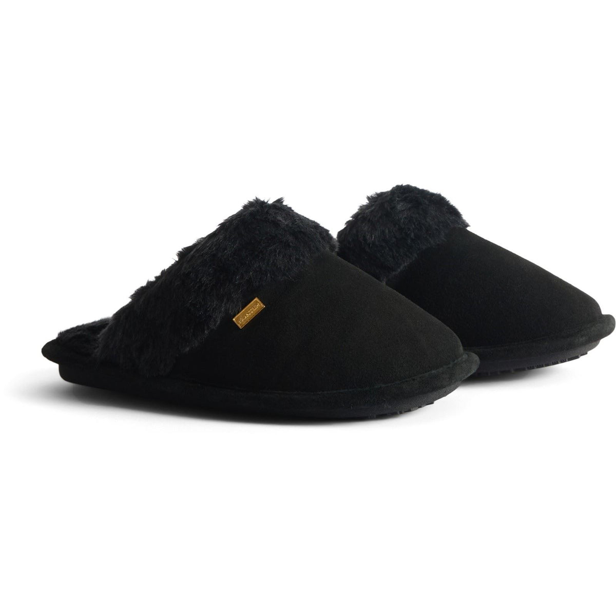Hunter Mule Suede Women's Black Slippers