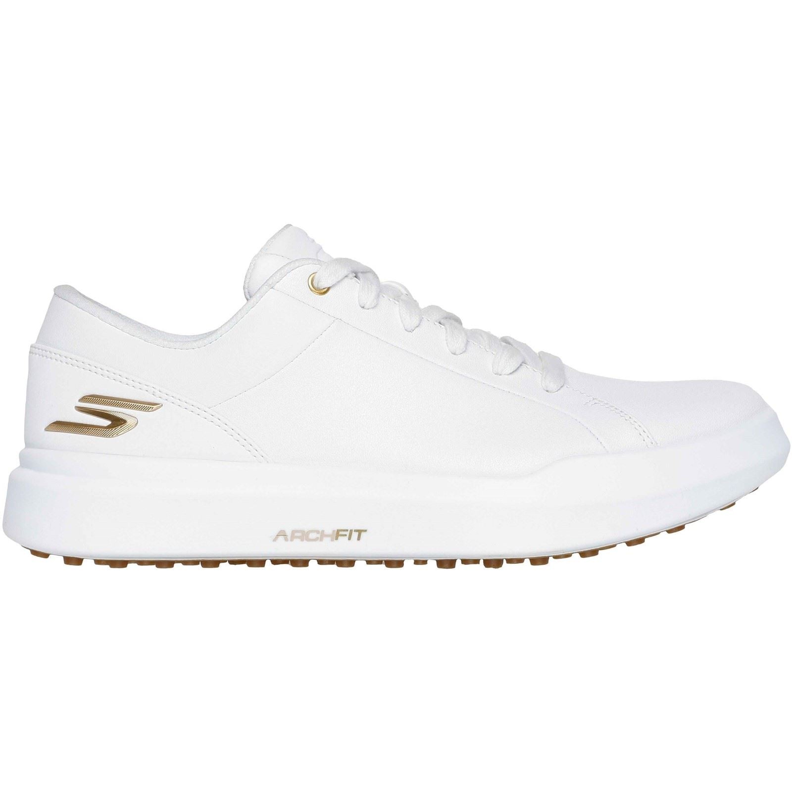 Skechers GO GOLF Drive 12 Leather Women's White/Gold Golf Shoes
